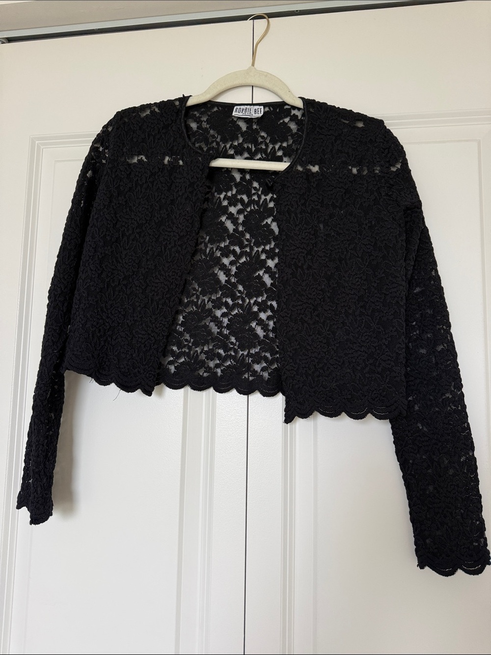 Robbie Bee Petite Black Floral Lace Overlay Jacket